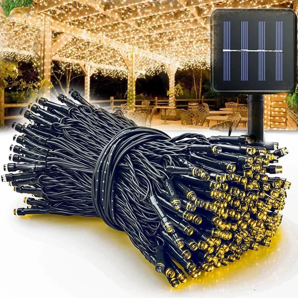 Outdoor Solar Power Xmas Lights - Luzes de corda de fadas movidas