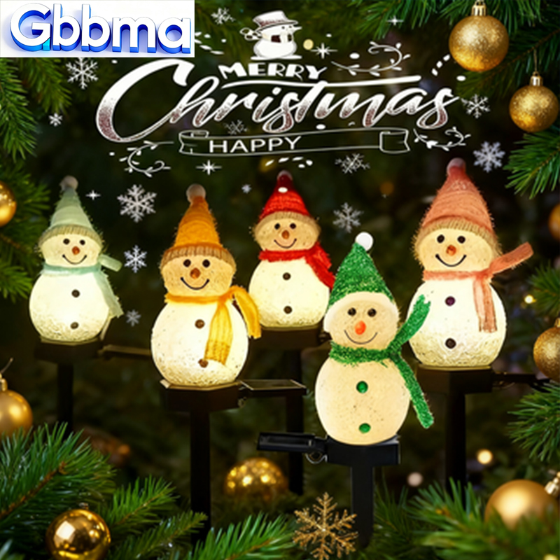 Outdoor Solar Power Xmas Lights - 2 led boneco de neve luz