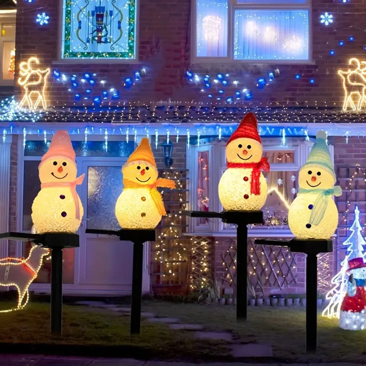 Outdoor Solar Power Xmas Lights - Led boneco de neve solar jardim
