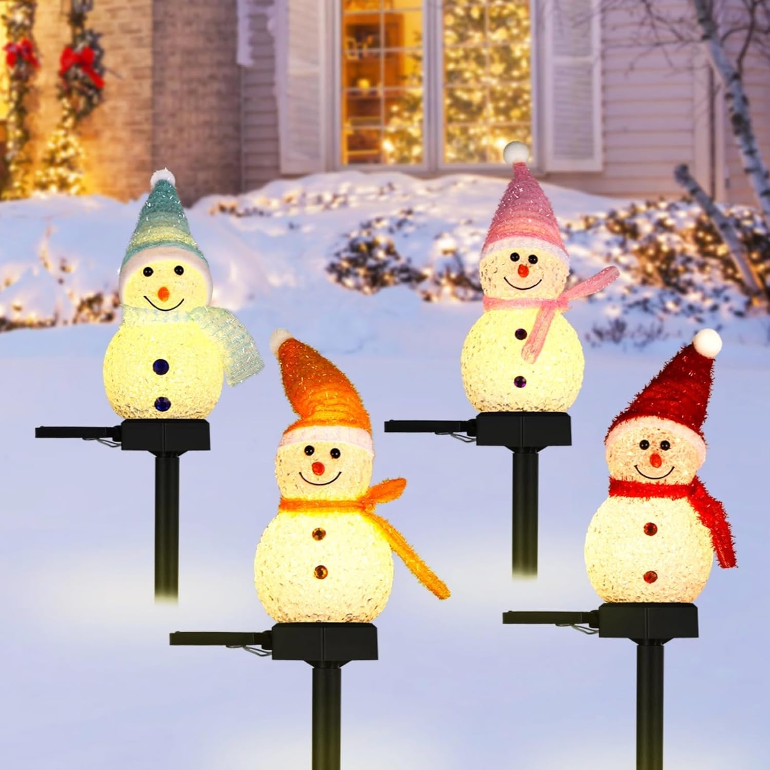 Outdoor Solar Power Xmas Lights - Led boneco de neve solar luz