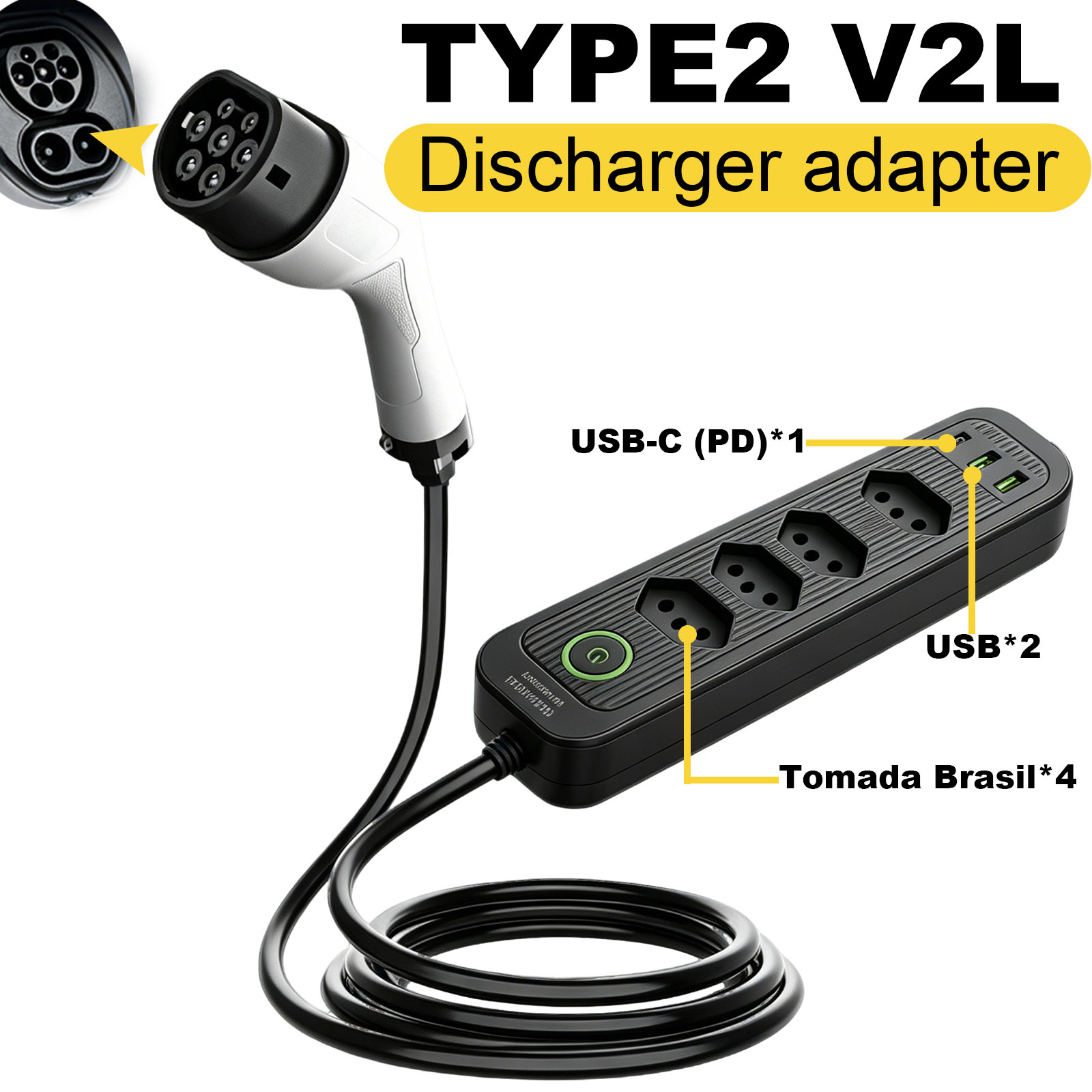 Outdoor Power Rack - Adaptador de Descarga Tipo 2 V2L