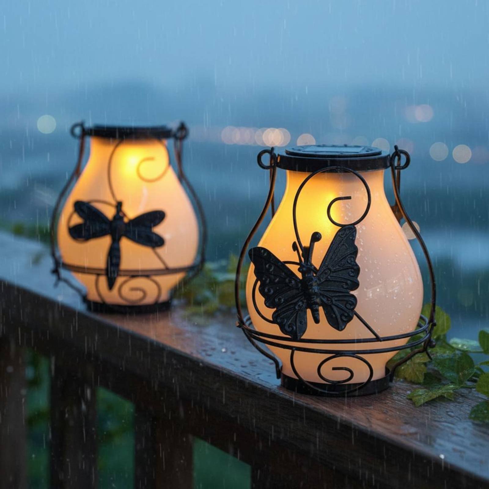 Outdoor Power For Lights - Lanterna Solar em Forma de Borboleta