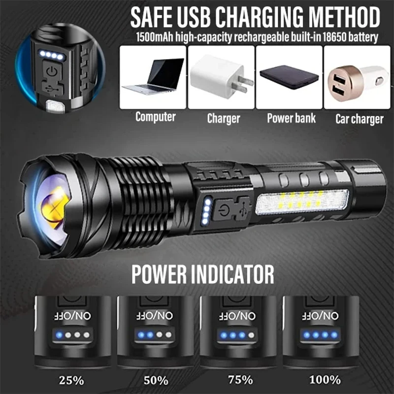 Poderosa lanterna led recarreg - Outdoor Power For Lights avaliação e preço