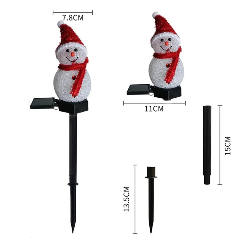 2 led boneco de neve luz solar - Outdoor Solar Power Xmas Lights avaliação e preço