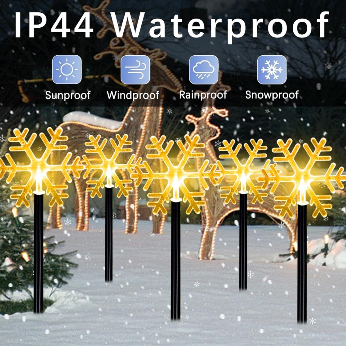 5 pçs luzes de caminho de nata - Outdoor Solar Power Xmas Lights avaliação e preço