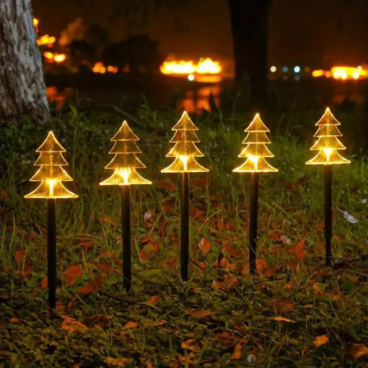 5 pçs luzes de caminho de nata - Outdoor Solar Power Xmas Lights avaliação e preço