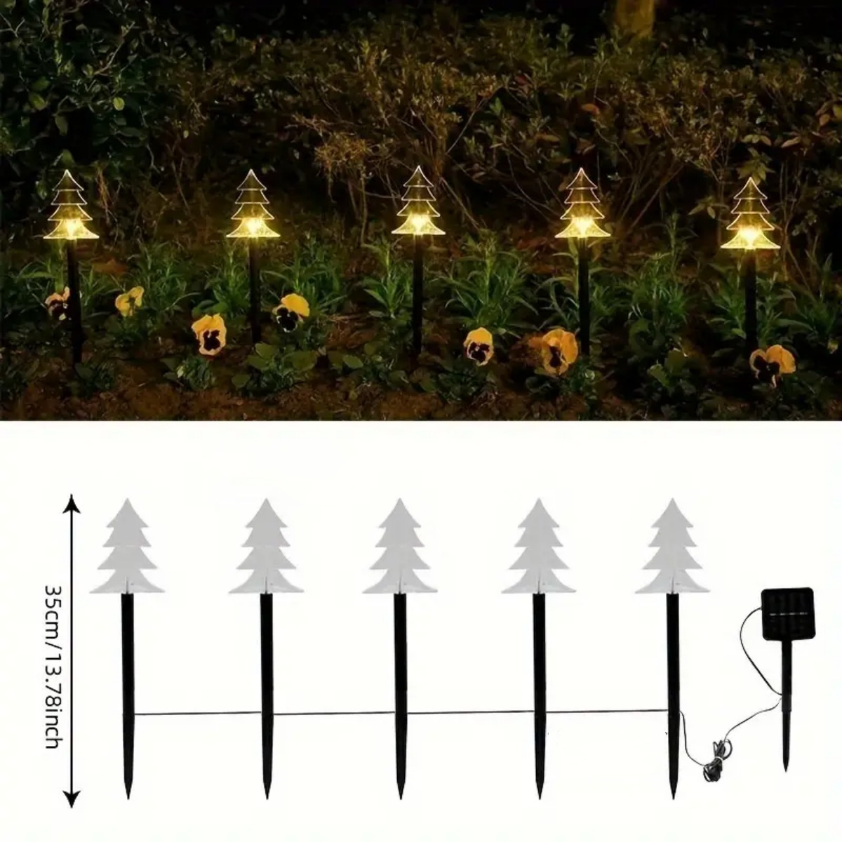 5 pçs luzes de caminho de nata - Outdoor Solar Power Xmas Lights avaliação e preço