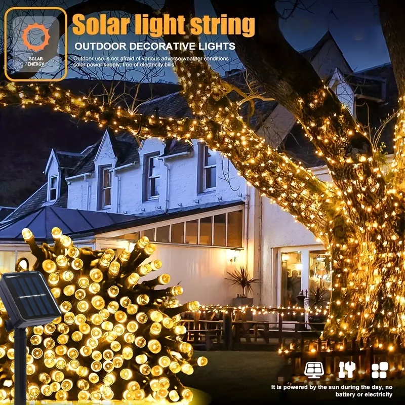 5m-32m led luzes de corda sola - Outdoor Solar Power Xmas Lights avaliação e preço