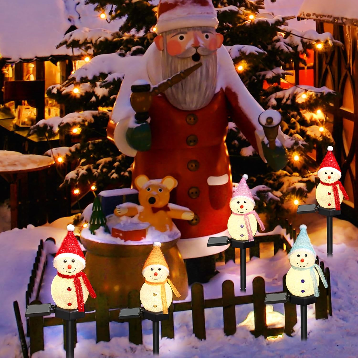 Led boneco de neve solar luz d - Outdoor Solar Power Xmas Lights avaliação e preço
