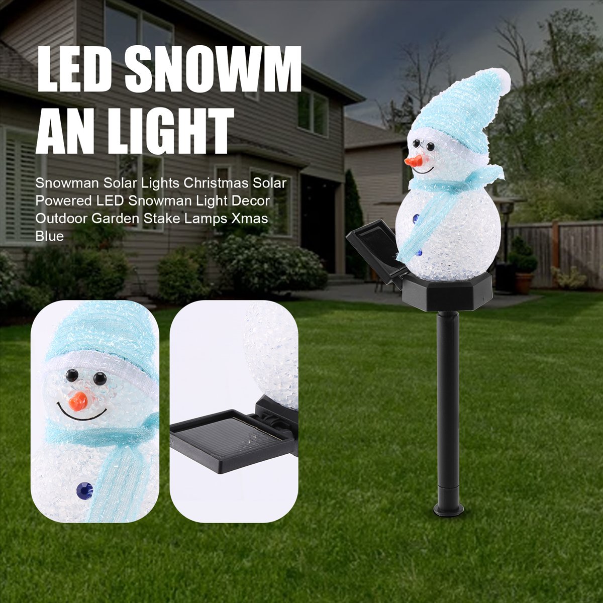 Despreocupado-boneco de neve l - Outdoor Solar Power Xmas Lights avaliação e preço