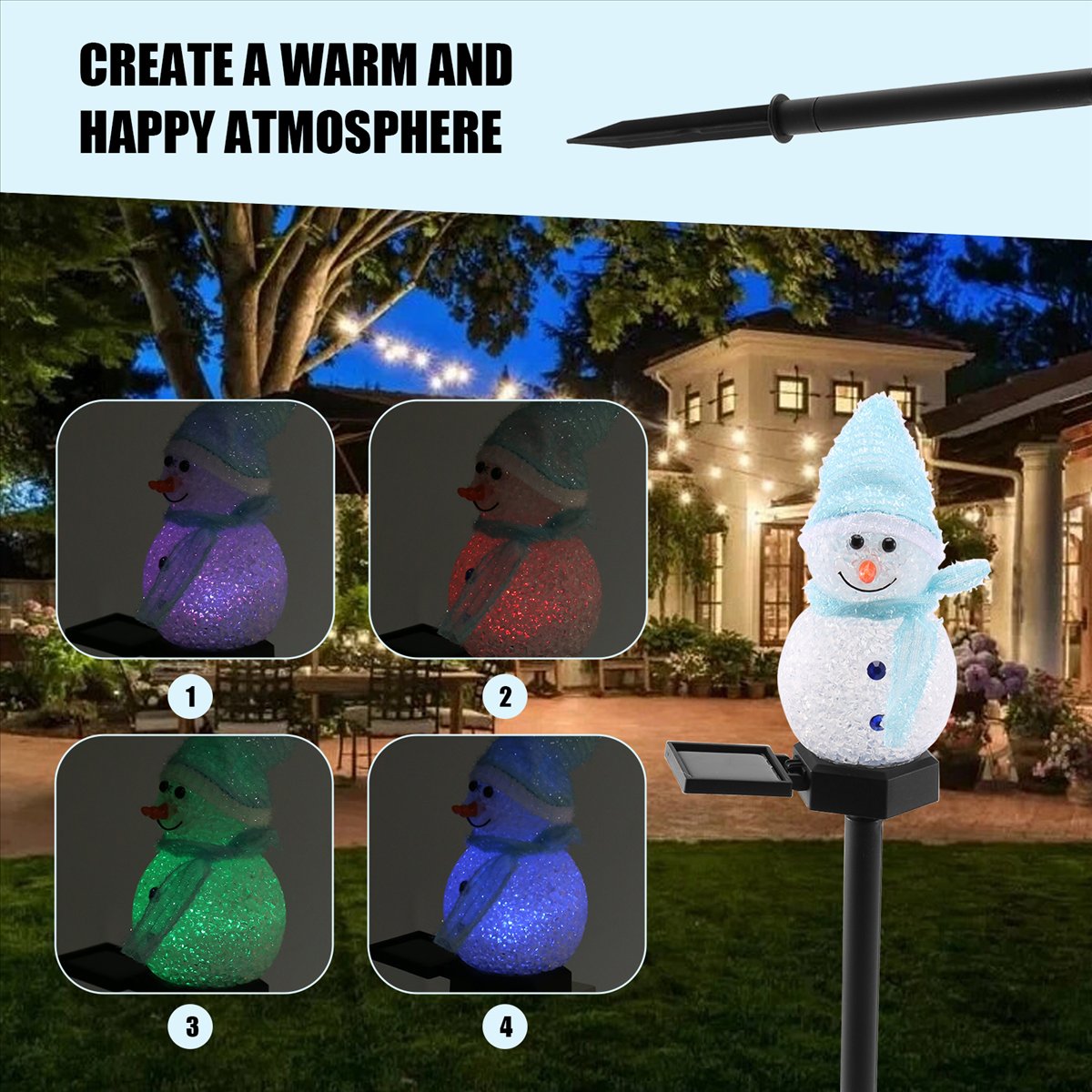 Despreocupado-boneco de neve l - Outdoor Solar Power Xmas Lights avaliação e preço