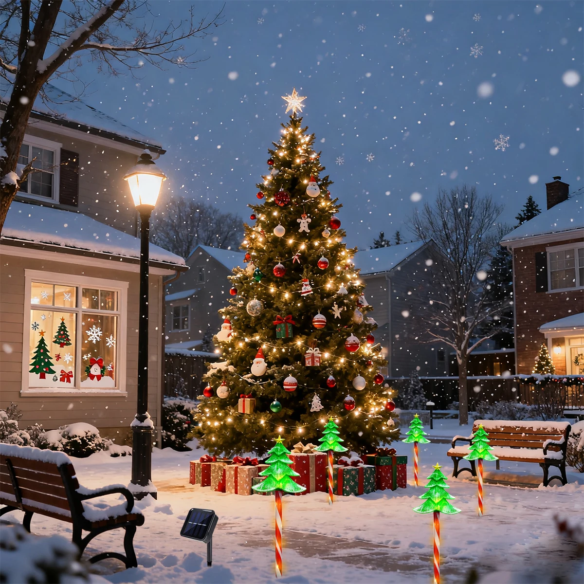 Pop 5 pçs/set led árvore de na - Outdoor Solar Power Xmas Lights avaliação e preço