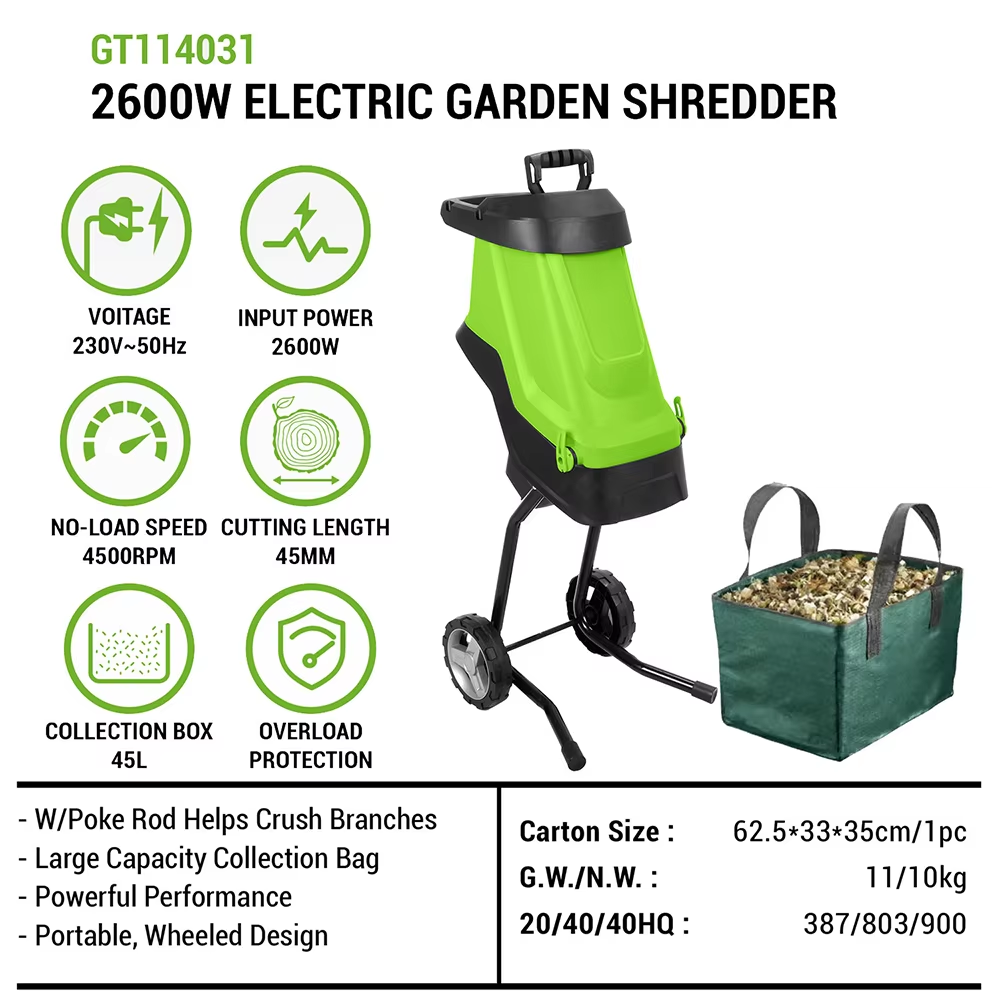 Triturador Elétrico de Jardim  - Garden Shredder Chipper avaliação e preço