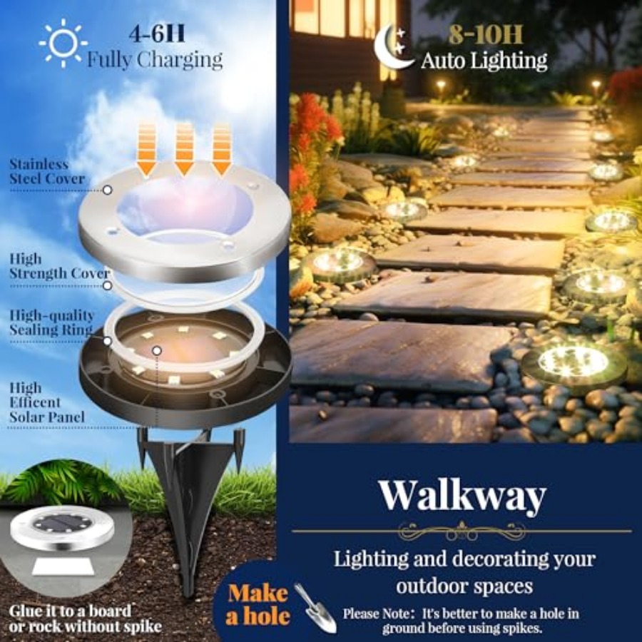 Luzes Solares de Solo, Luzes S - Outdoor Power For Lights avaliação e preço