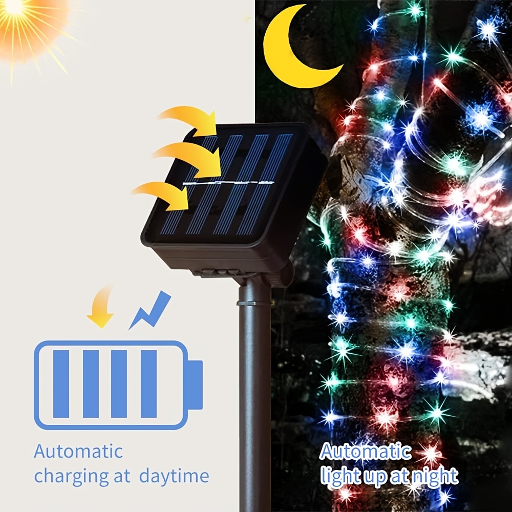 Corda solar de luz, 8 modos, à - Outdoor Solar Power Xmas Lights avaliação e preço